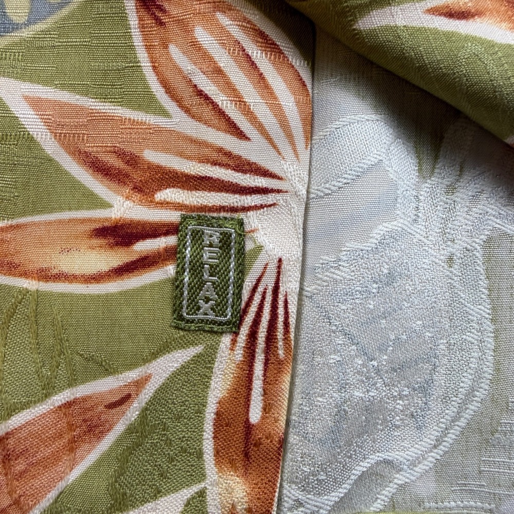 Tommy Bahama Shirt Mens L Green Silk Tropical Floral Short Sleeve Button Up GOOD - Picture 9 of 12